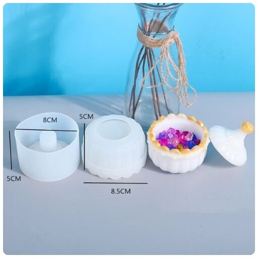 Container storage cup silicone mold for resin candle and Jesmonite casting