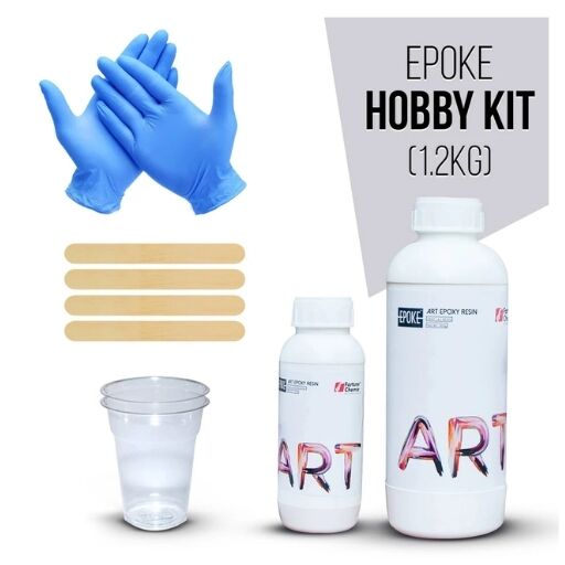 Epoke Resin Art Hobby Kit 1.2kg complete DIY epoxy resin starter kit for resin art and crafts
