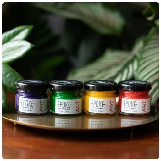 Happy Vibe Mini Pigment Kit with vibrant epoxy resin pigments in mini jars for resin art and DIY crafts