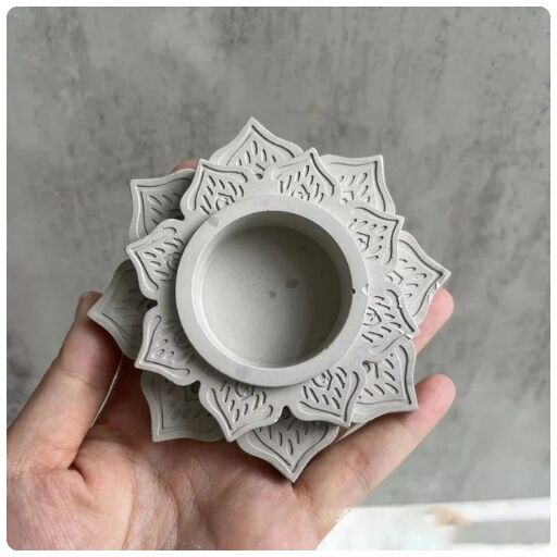 Round flower candle jar silicone mold for DIY candle making and resin crafts