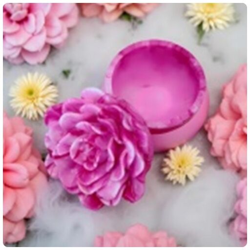 Handmade flower candle with decorative floral design for home décor and gifting