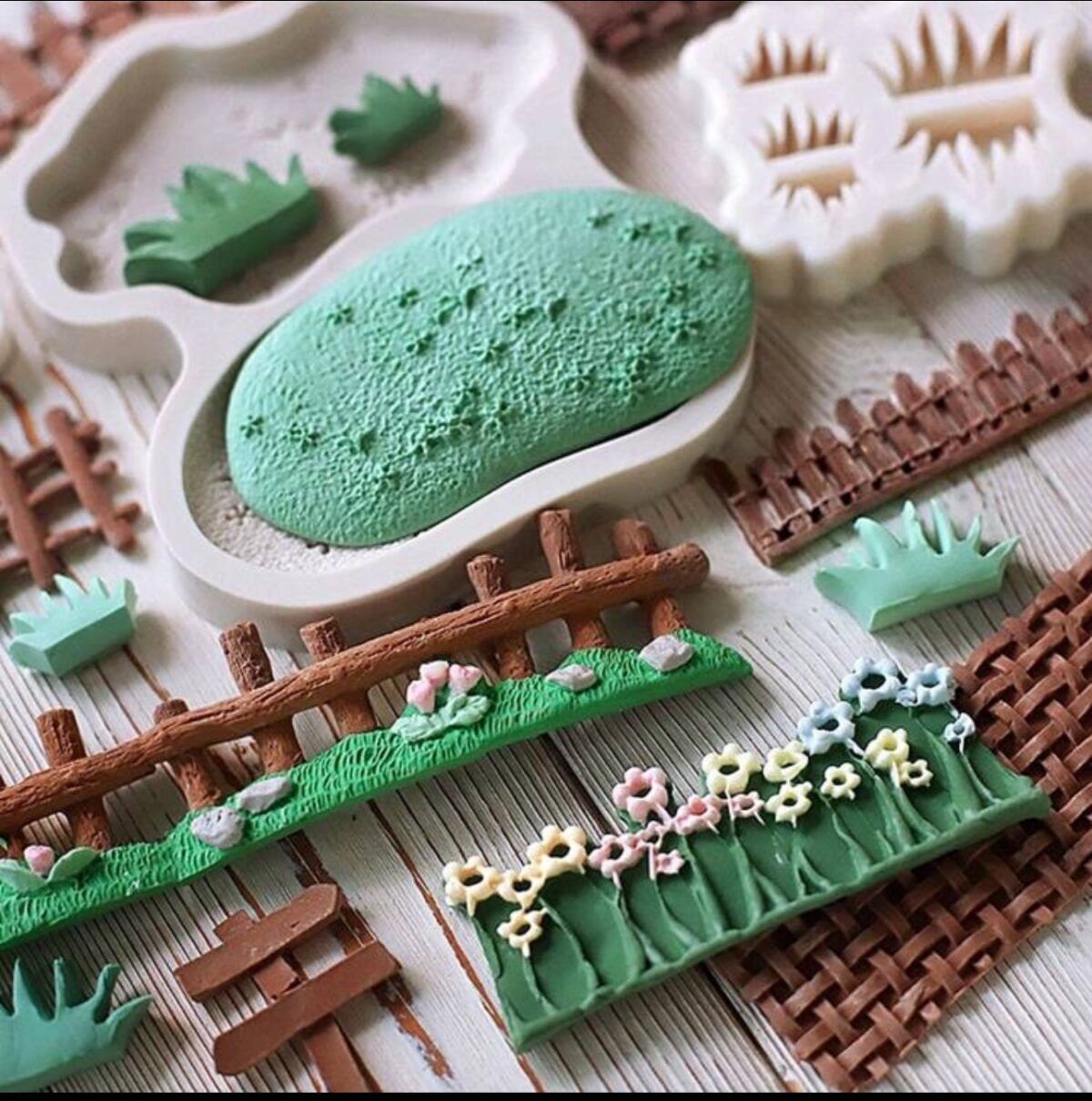 pastoral fondant silicone mold for cake decorating and chocolate crafts