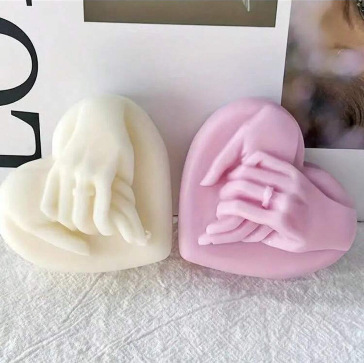 3D Hand In Hand Candle Mold heart shaped silicone mold for romantic DIY candle making 3D Hand In Hand Candle Mold heart shaped silicone mold for romantic DIY candle making