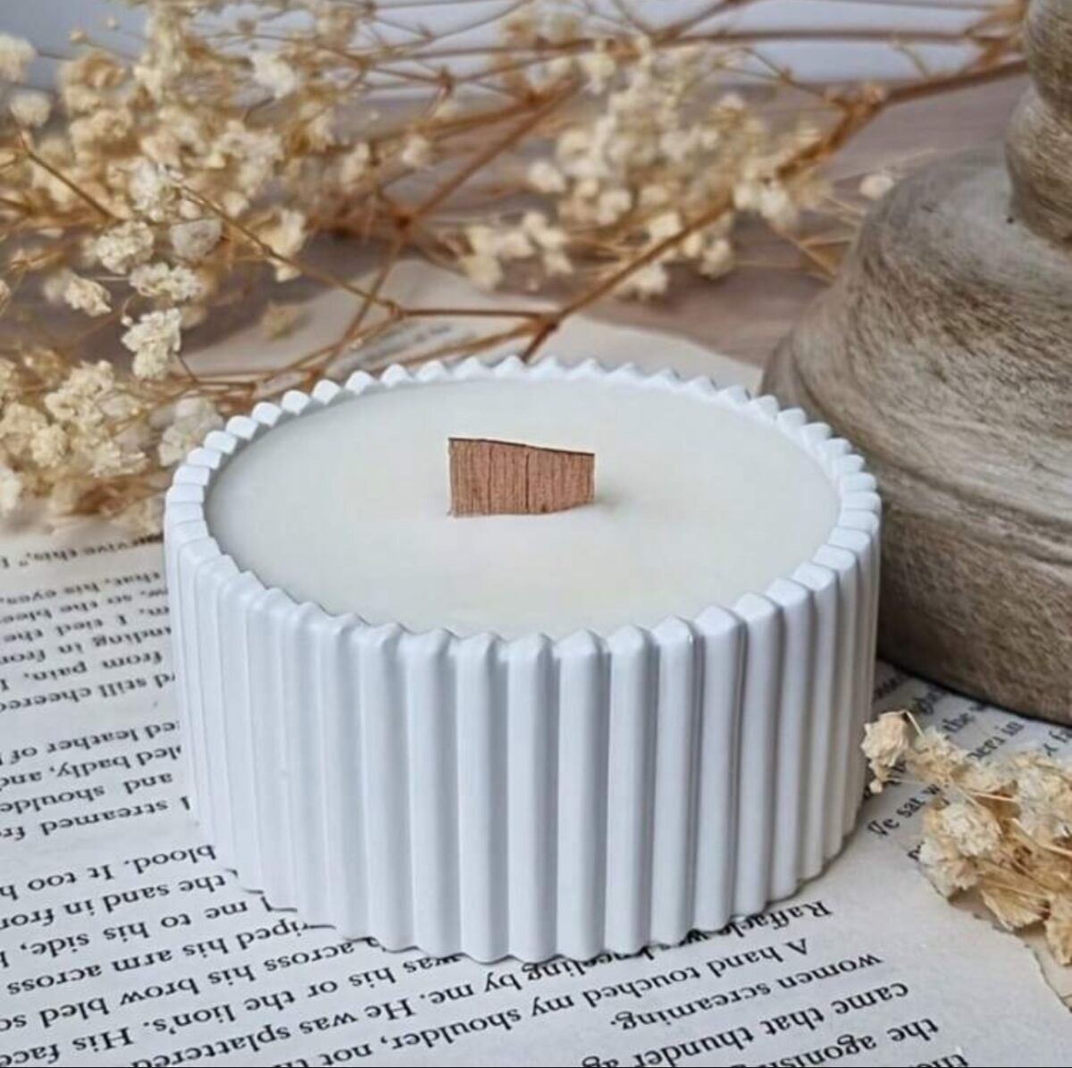 Striped candle cup silicone mold for DIY candle making and resin crafts