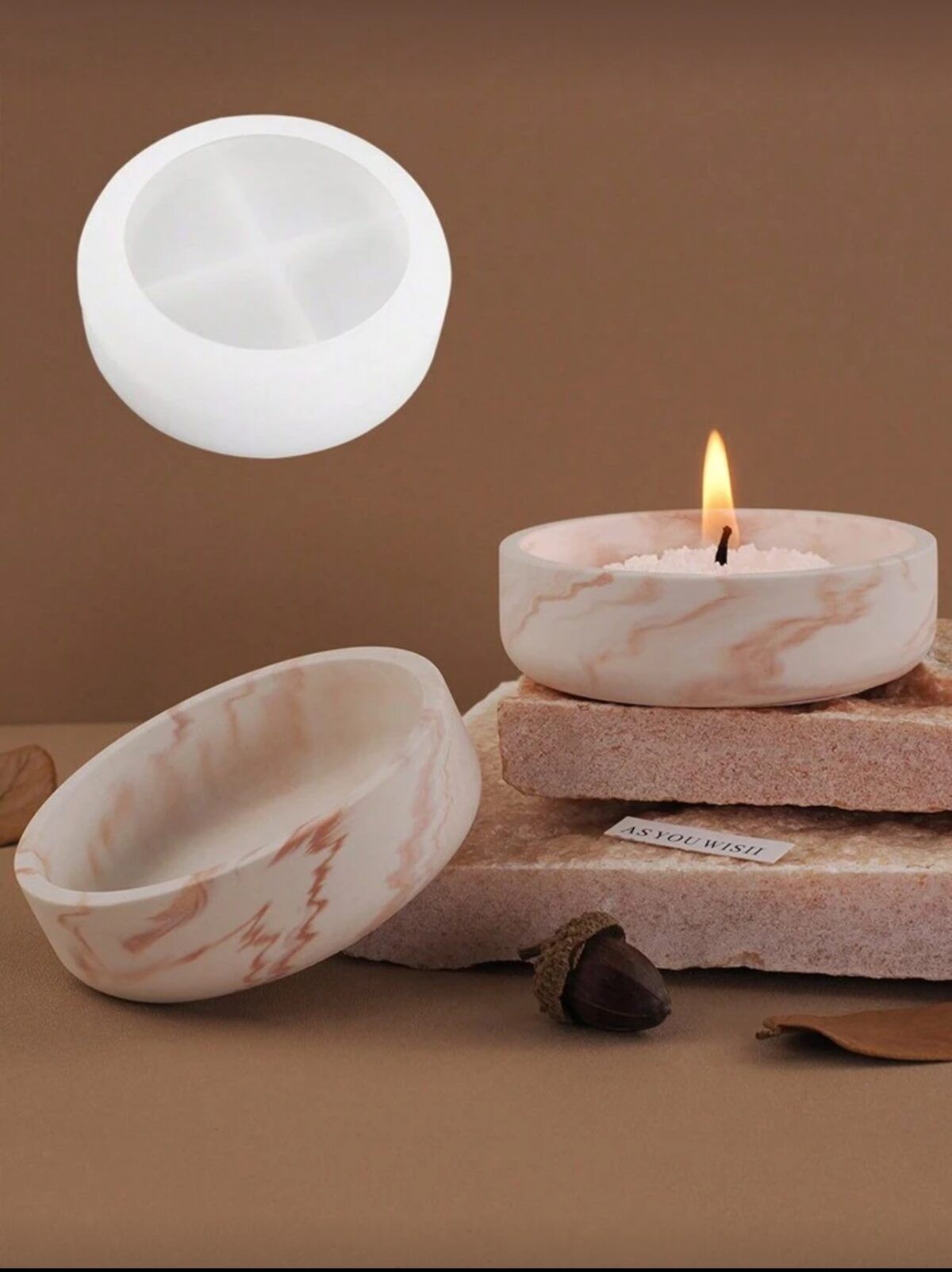 round bowl silicone mold for candle jar concrete and resin crafts