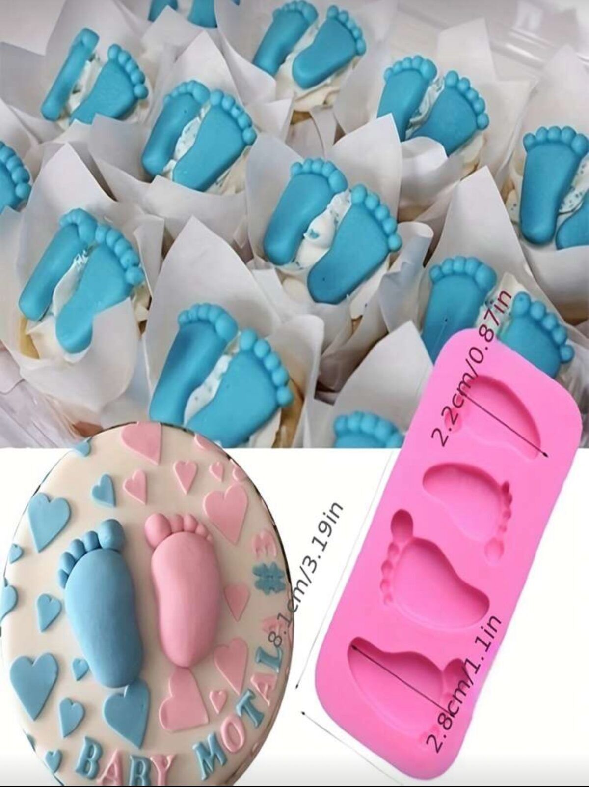 baby foot silicone mold for baking cake decoration