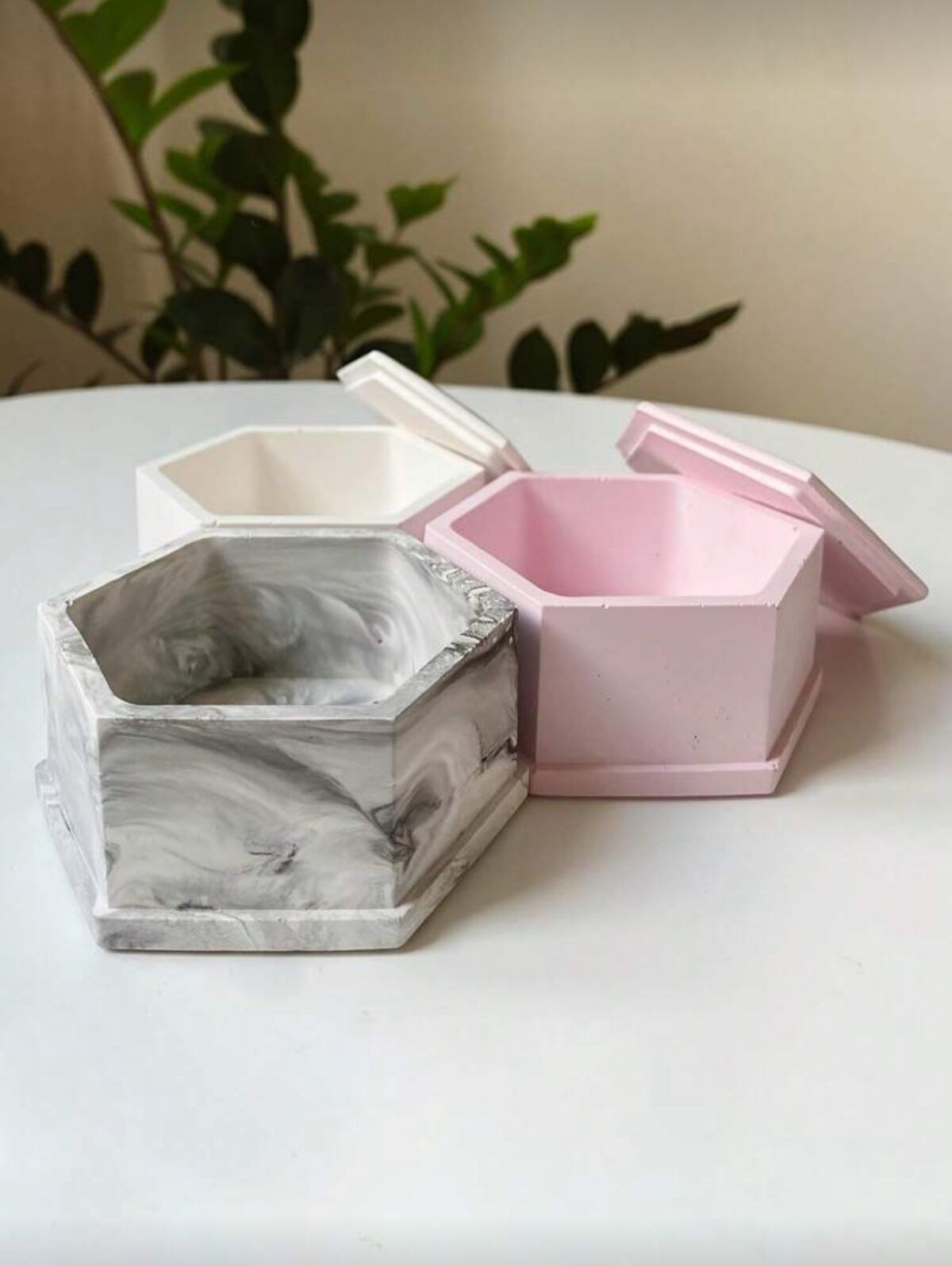 hexagonal resin box mold silicone jewelry storage epoxy resin