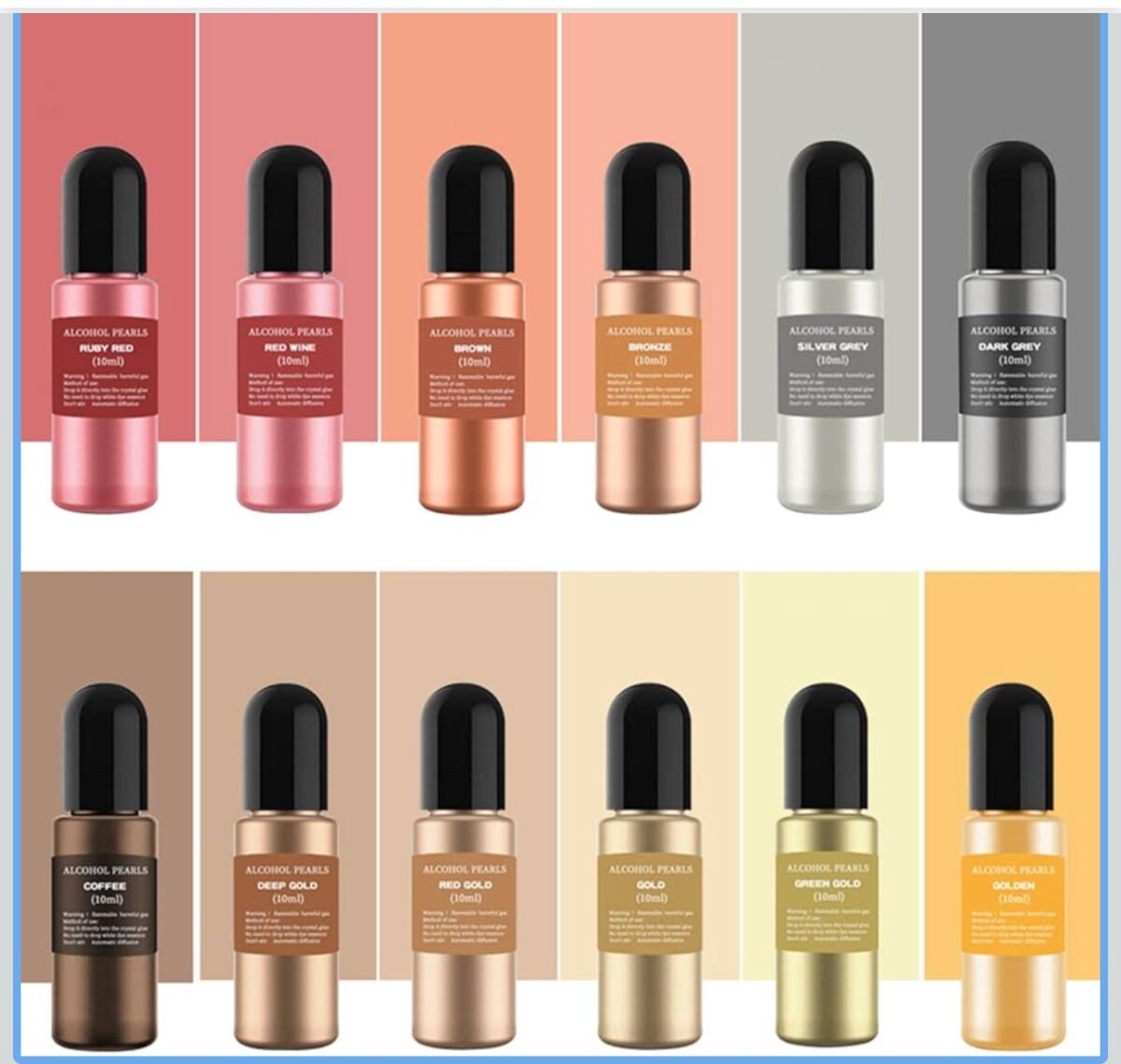 Premium resin dye liquid color set with 12 colors for candle making and resin DIY crafts